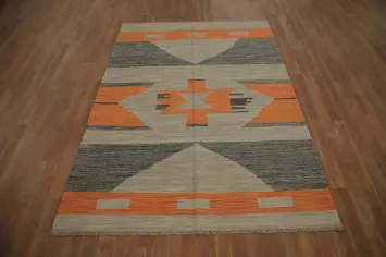 Geometric Kilim Vegetable Dye Rug 5x7