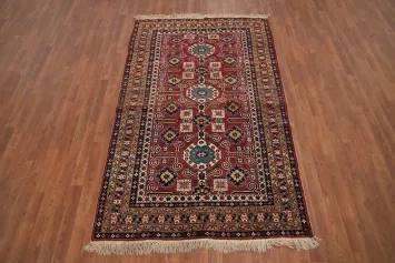 Vintage Geometric Ardebil Persian Rug 4x7