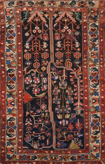 Antique Vegetable Dye Bakhtiari Persian Rug 4x6