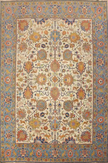 Antique Vegetable Dye Tabriz Persian Area Rug 10x13