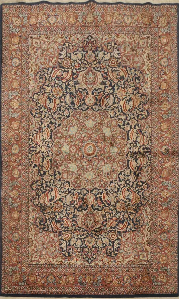 100% Silk Antique Hereke Turkish Rug 4x6