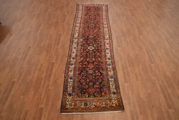 Antique Vegetable Dye Mashad Persian Runner Rug 4x13