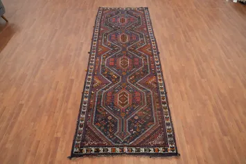 Antique Vegetable Dye Shiraz Persian Runner Rug 4x12