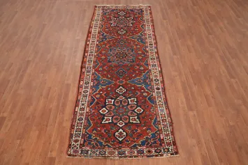 Antique Vegetable Dye Bakhtiari Persian Runner Rug 4x10