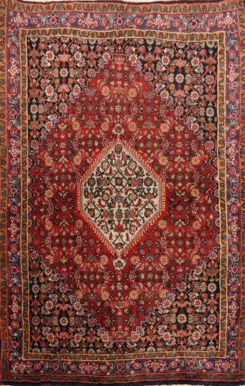 Vegetable Dye Geometric Bidjar Persian Rug 4x6