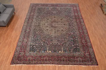 Antique Vegetable Dye Kerman Persian Large Rug 12x16