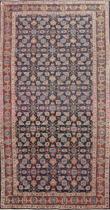 Vegetable Dye Blue Tabriz Persian Area Rug 5x10