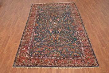 Pre-1900 Antique Vegetable Dye Sultanabad Persian Area Rug 7x10