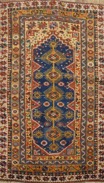 Antique Vegetable Dye Qashqai Persian Rug 4x6