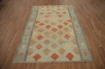 Tribal Wool Kilim Vegetable Dye Rug 5x7