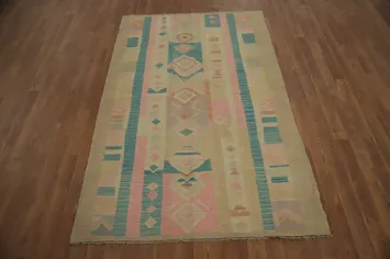 Tribal Wool Kilim Vegetable Dye Rug 4x6