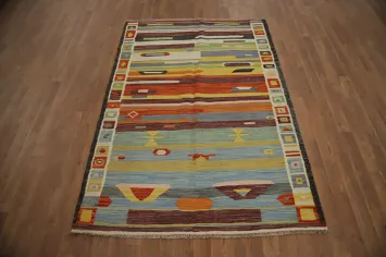 Tribal Wool Kilim Vegetable Dye Rug 4x6