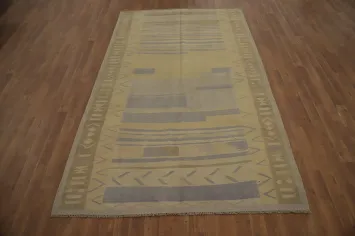 Vegetable Dye Wool Kilim Handwoven Area Rug 5x8