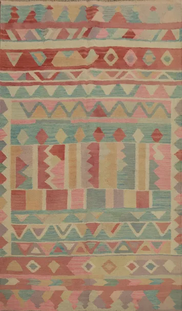 Tribal Wool Kilim Vegetable Dye Rug 4x6