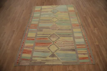 Geometric Kilim Vegetable Dye Rug 5x7