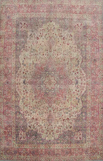 Pre-1900 Vegetable Dye Kerman Ravar Persian Area Rug 8x11