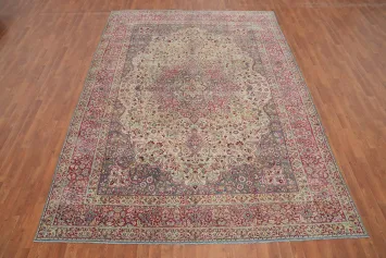 Pre-1900 Vegetable Dye Kerman Ravar Persian Area Rug 8x11