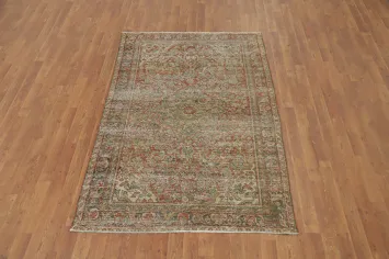 Antique Floral Bakhtiari Persian Rug 4x6