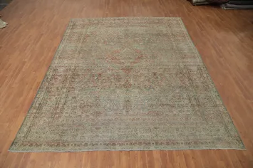 Pre-1900 Antique Kashan Vegetable Dye Persian Rug 9x11