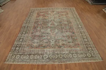 Pre-1900 Antique Vegetable Dye Sultanabad Persian Area Rug 9x12