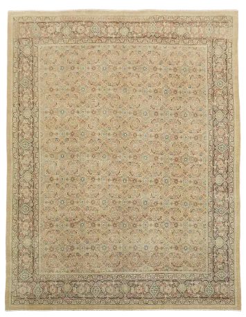 Antique Vegetable Dye Sultanabad Persian Area Rug 10x13