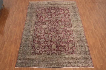 Antique Vegetable Dye Mashad Persian Area Rug 10x13