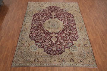 Antique Vegetable Dye Kashan Persian Area Rug 10x13