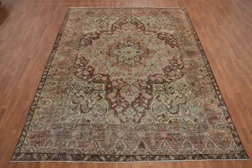 Antique Wool Bakhtiari Persian Area Rug 9x11