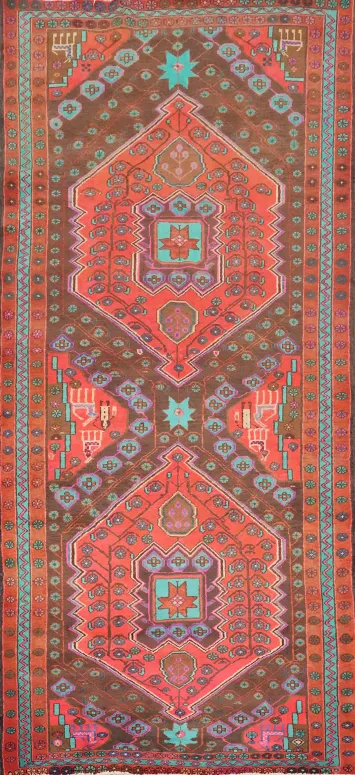 Tribal Geometric Hamedan Persian Area Rug 5x10