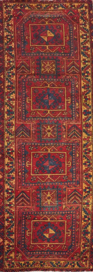 Geometric Bakhtiari Persian Runner Rug 3x10