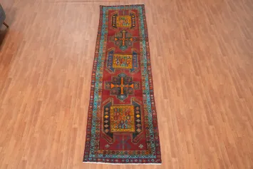 Handmade Wool Ardebil Persian Runner Rug 4x13