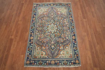 Vintage Floral Tabriz Persian Rug 3x5
