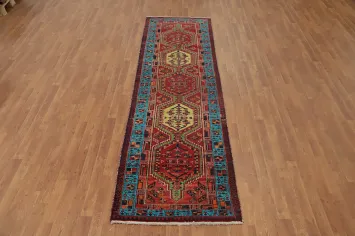 Geometric Wool Ardebil Persian Runner Rug 3x11