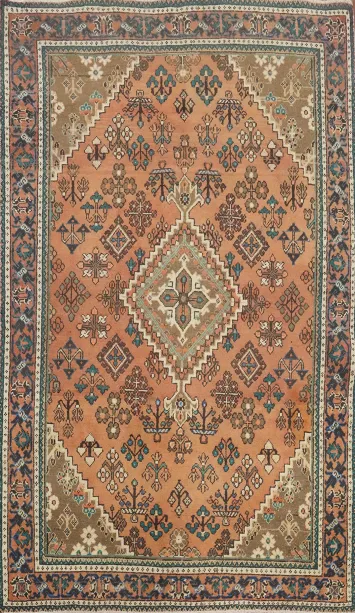 Vintage Geometric Joshaghan Persian Rug 4x7