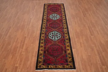 Geometric Red Ardebil Persian Runner Rug 3x11