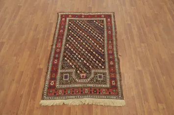 Pre-1900 Antique Kazak Vegetable Dye Rug 3x6