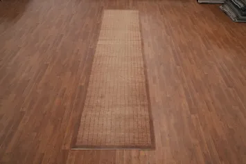 Handcrafted Wool Brown Nepalese Runner Rug 3x12