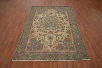 Traditional Floral Tabriz Persian Area Rug 6x9