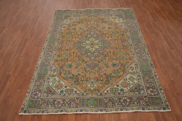 Handmade Wool Geometric Tabriz Persian Area Rug 6x10