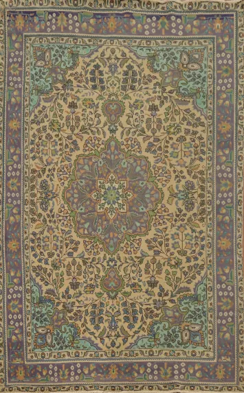 Vintage Floral Tabriz Persian Area Rug 6x10