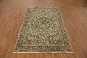 Handmade Wool Tabriz Persian Area Rug 6x9