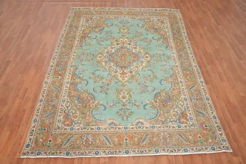 Blue Traditional Tabriz Persian Area Rug 7x10