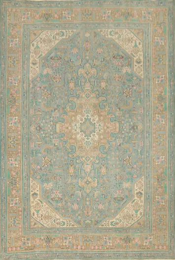 Vintage Wool Tabriz Persian Area Rug 10x12