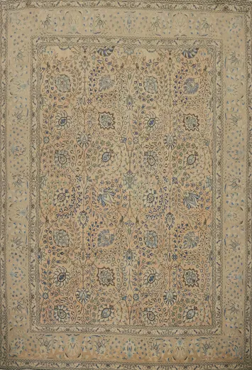 Vintage Floral Tabriz Persian Area Rug 10x12