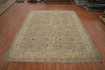 Vintage Floral Tabriz Persian Area Rug 10x12