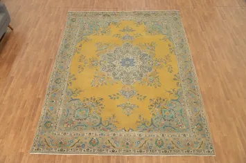 Vintage Wool Floral Tabriz Persian Area Rug 10x12