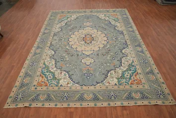 Vintage Wool Tabriz Persian Area Rug 9x12