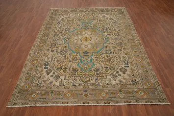 Geometric Wool Tabriz Persian Area Rug 8x11