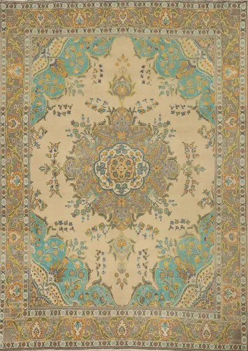 Vintage Wool Tabriz Persian Area Rug 10x12