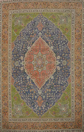 Traditional Blue Tabriz Persian Area Rug 8x11